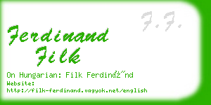 ferdinand filk business card